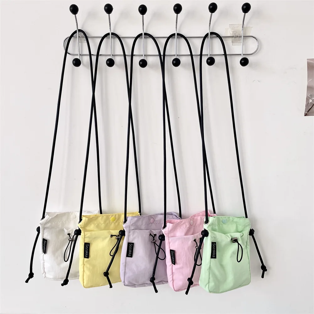

2025 New Women Single Shoulder Bag Korean Style Drawstring Phone Bag Purses and Handbags Casual Fashion Crossbody Bag