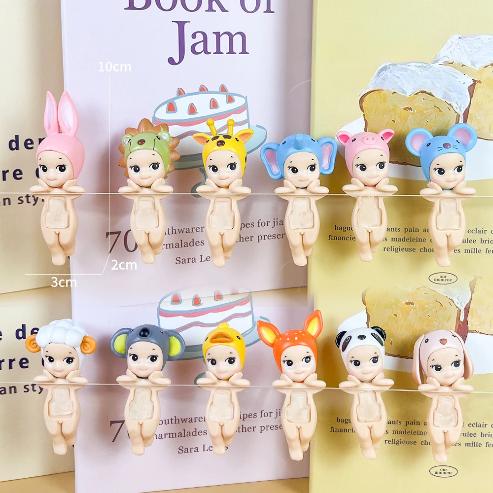 Ensemble de collection de figurines d'action Macni Angel, équipement de sauna animal, modèle en PVC mignon Kawaii, artisanat de décoration de bureau, jouets cadeaux, 10cm, nouveau