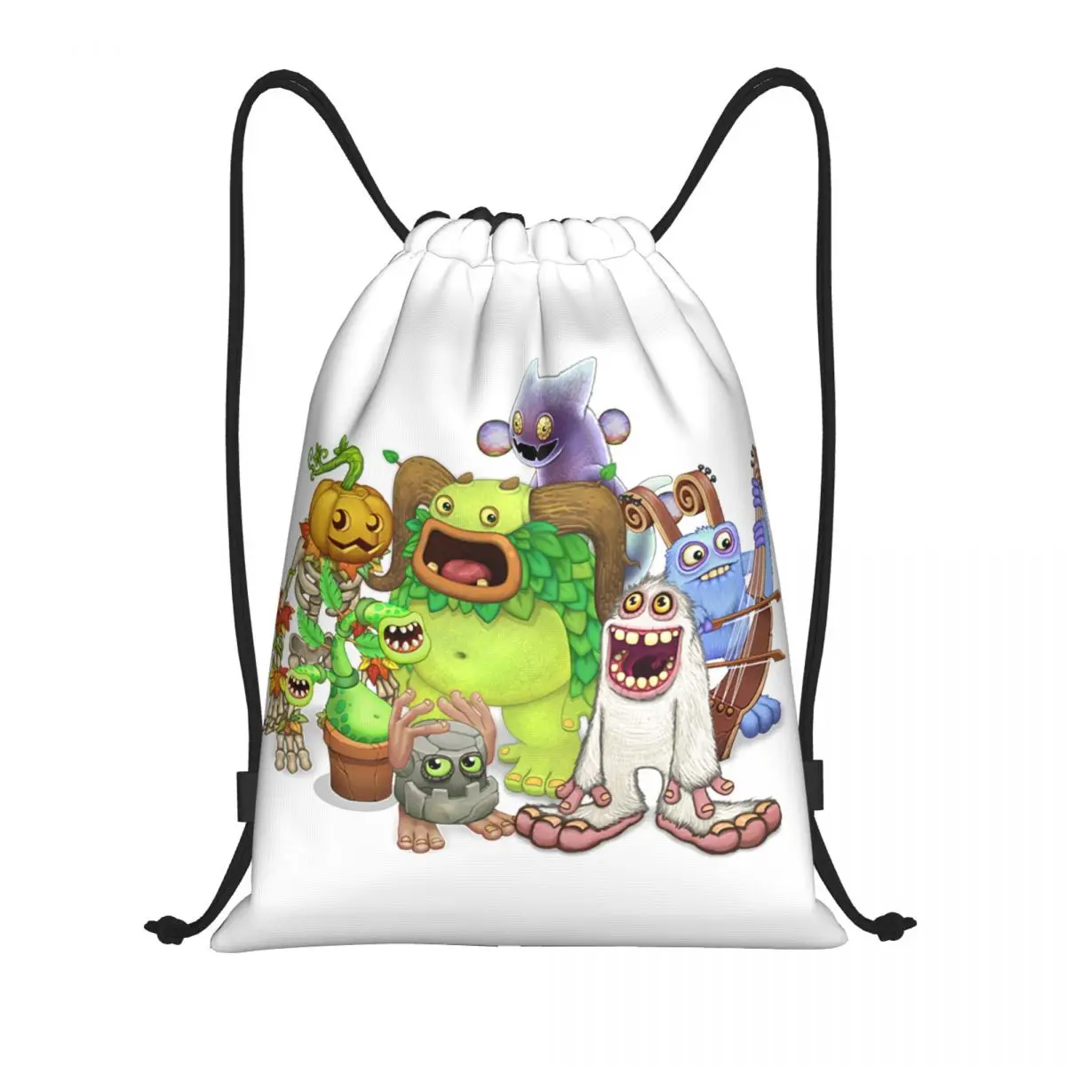 My Singing Monsters Drawstring Bags Men Women Foldable Gym Sports Sackpack Kawaii Cartoon Anime Game Training Storage Backpacks