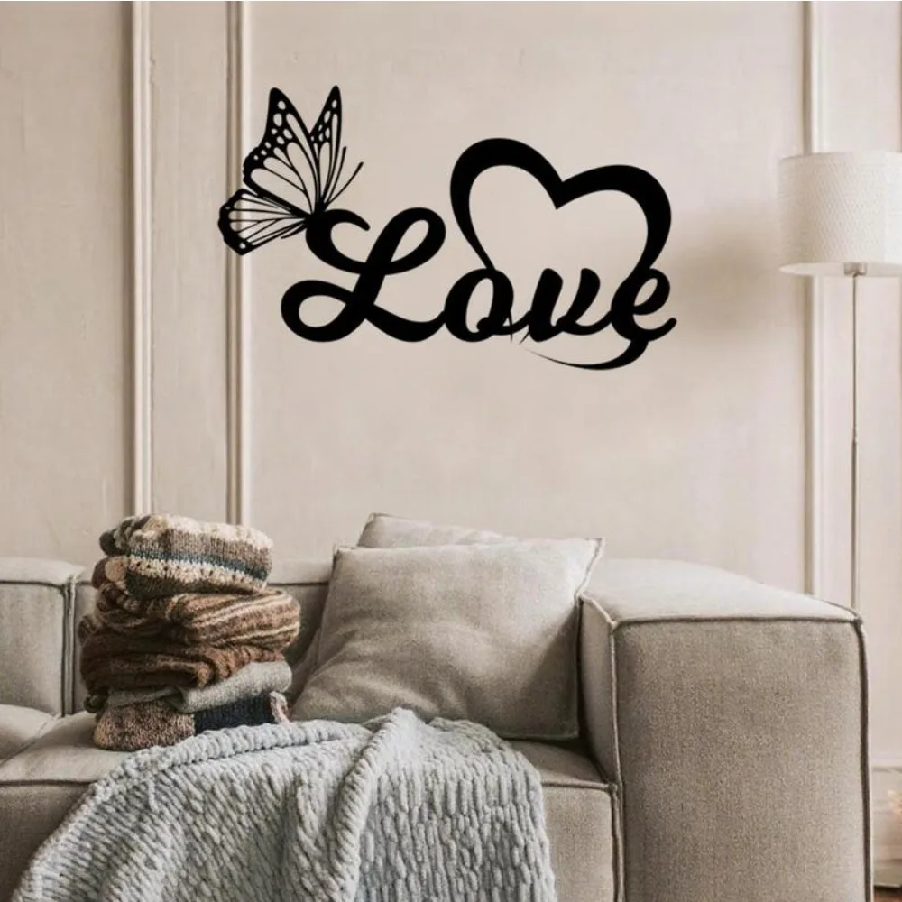 Romantic Heart Metal Wall Art, Custom Love Sign for Wedding, Valentine's & New Home Gifts