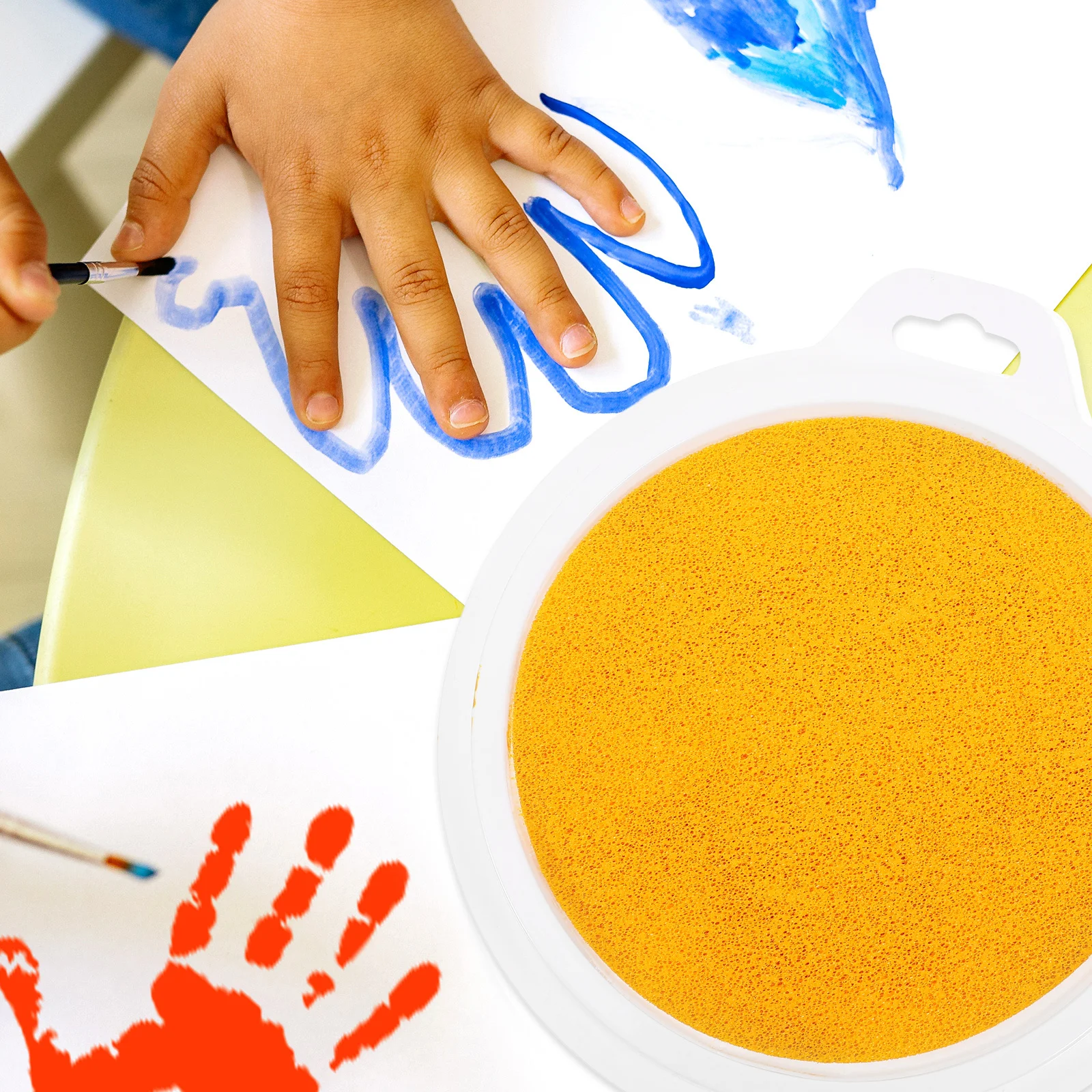 1pc Finger Ink Pad Hexagon Washable Kids Ink Stamps For Diy Craft Art Projects Hand Printing On Paper Wood Fabric Wedding