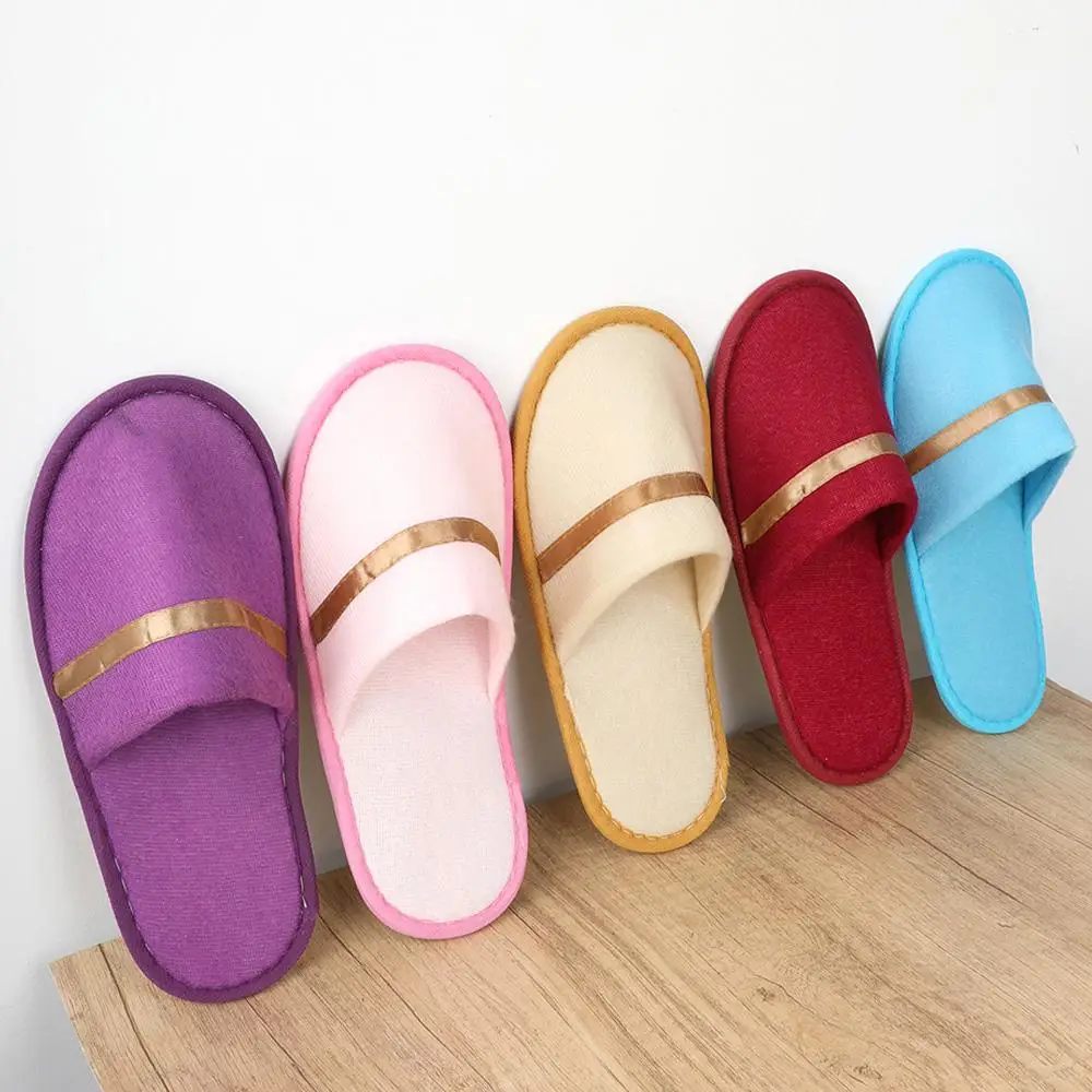 Hot Sale!Coral Fleece Slippers Travel SPA Hotel Non-slip Slippers Women Men All-inclusive Slippers Flip Flop Home Guest Slippers