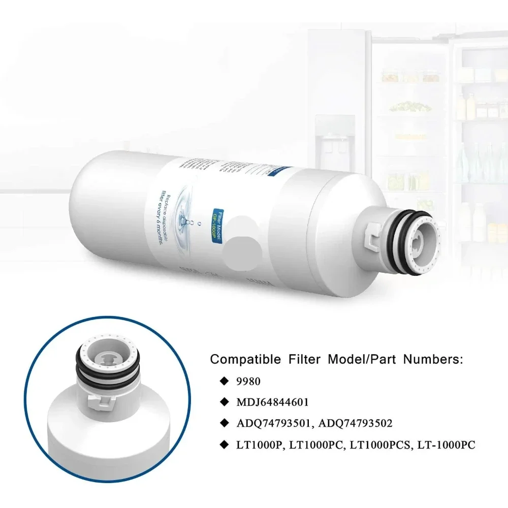 5 Pack Refrigerator water Filter Replacement for LG LT1000P LFXS28596S LFXC22526S ADQ747935 MDJ64844601 9980 RWF4700A-S WS646A