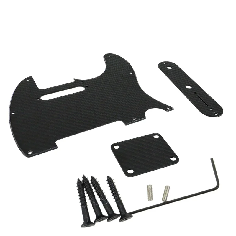 Guitar Pickguard Control Plate Neck Plate Set  Carbon Fiber Replacement Parts for TL Electric Guitar Kit Accessories