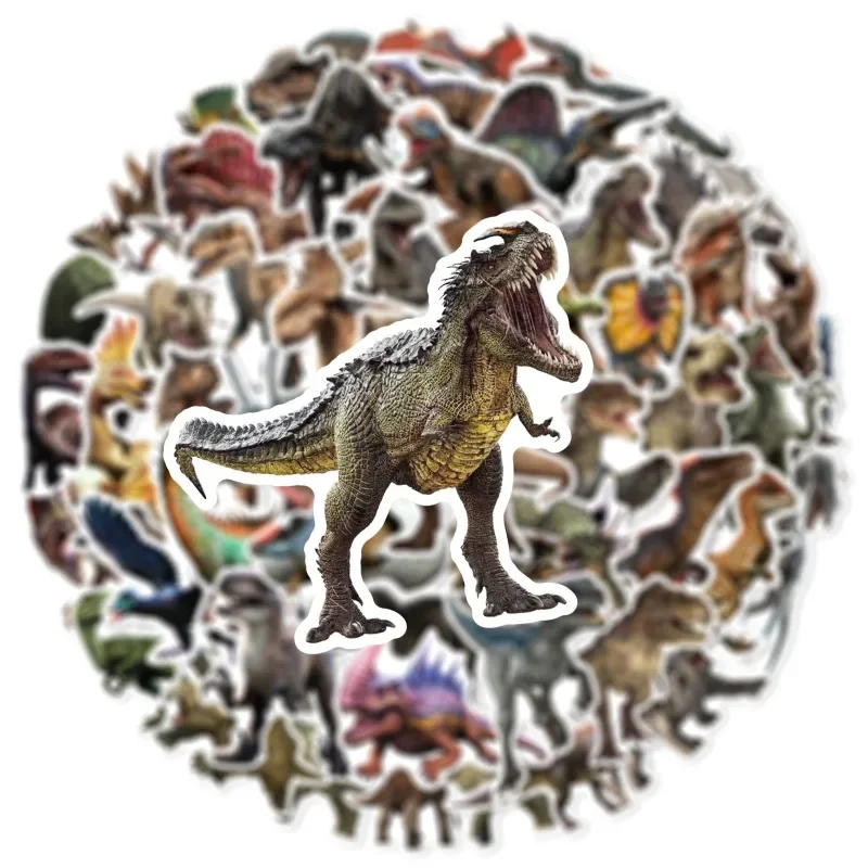 50PCS Jurassic Dinosaur Graffiti Motorbike Helmet Stickers Waterproof Rear Trunk Sticker Motorcycle Body Scratch Cover Decals