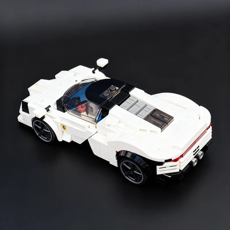379 pçs moc ferrrari daytona branco cidade campeões super carro modelo blocos de construção brinquedo presente natal tijolo educação