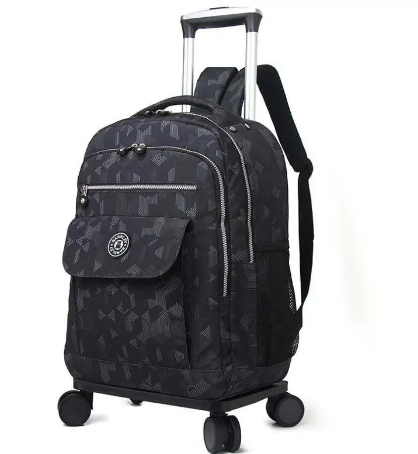 Women travel Trolley bags Women soft cabin size rolling luggage wheeled Backpack Women 20 inch Carry on hand luggage suitcase