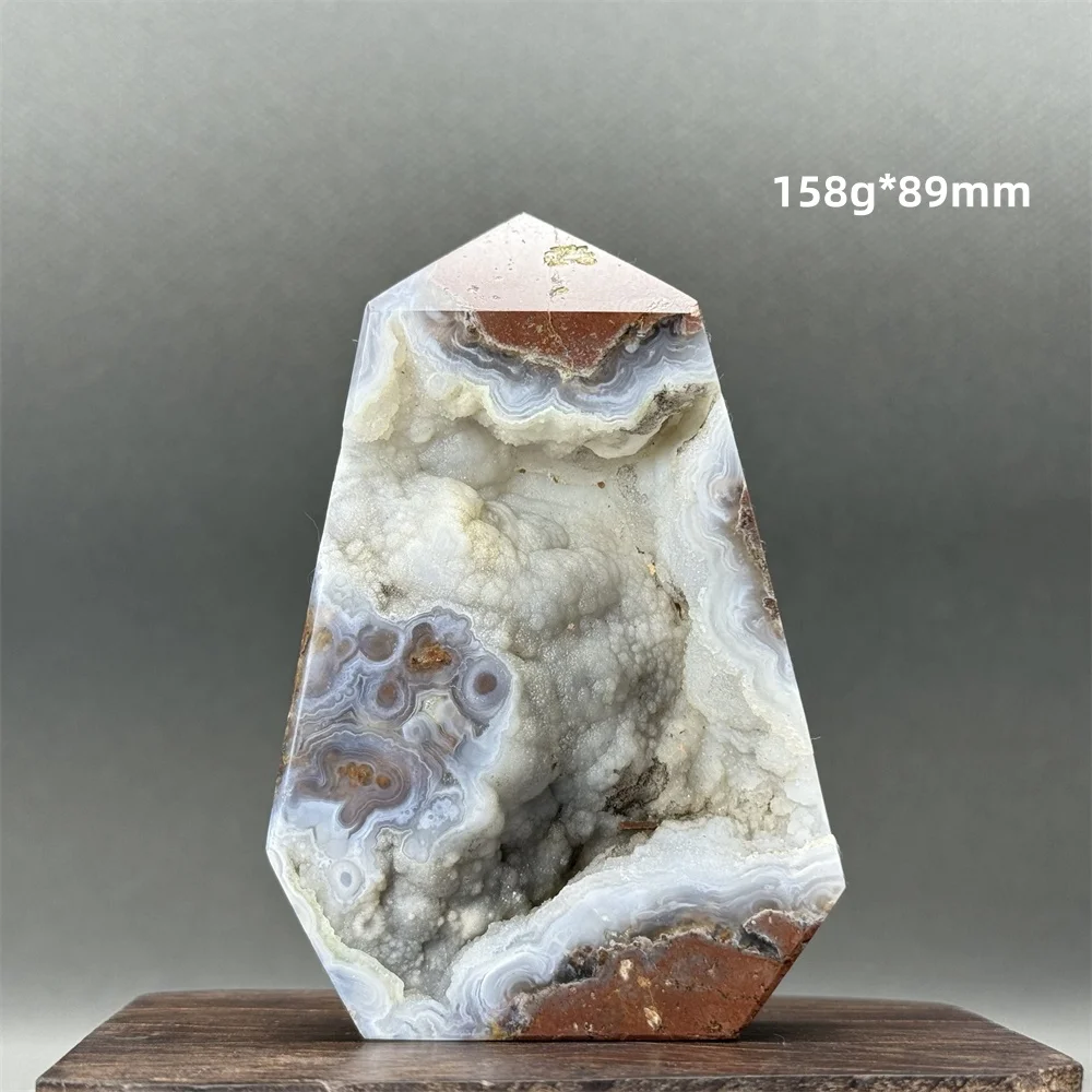 Natural Geode Agate Crystal Point Rough Rough Stone Agate Prism Column Energy Therapy Meditation Home Feng Shui Decoration Gift