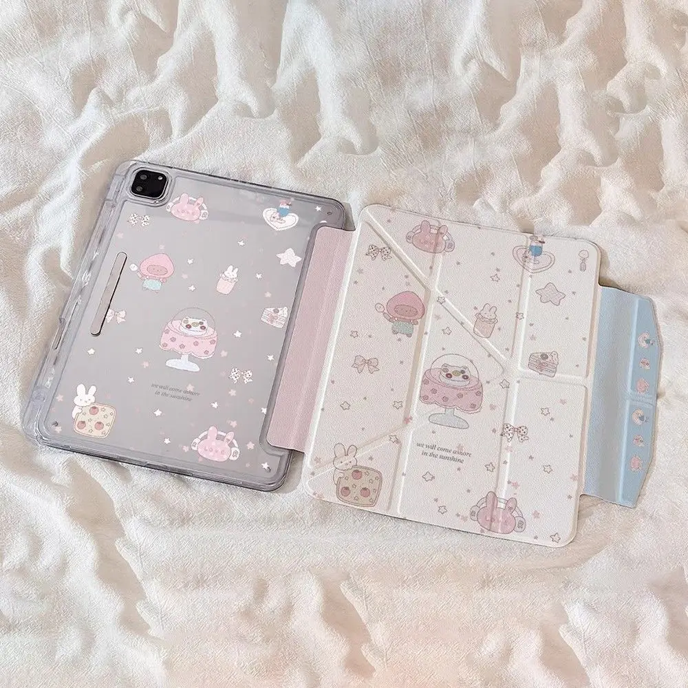 

Милый минималистичный чехол-книжка Kawaii 3-в-1 для iPad Pro 11/13 дюймов (2025), iPad Pro 12.9 дюймов, Air 7, 10-го/11-го поколения, M4/5 с защитной застежкой