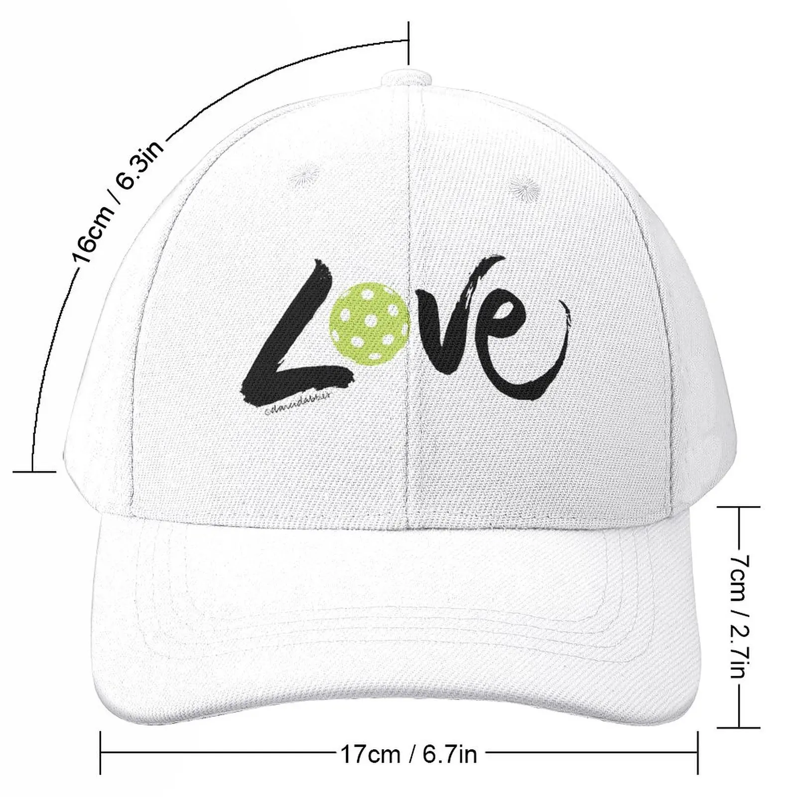 Pickleball Love (black) Baseball Cap Sunscreen foam party Hat |-F-| Big Size Hat For Man Women's