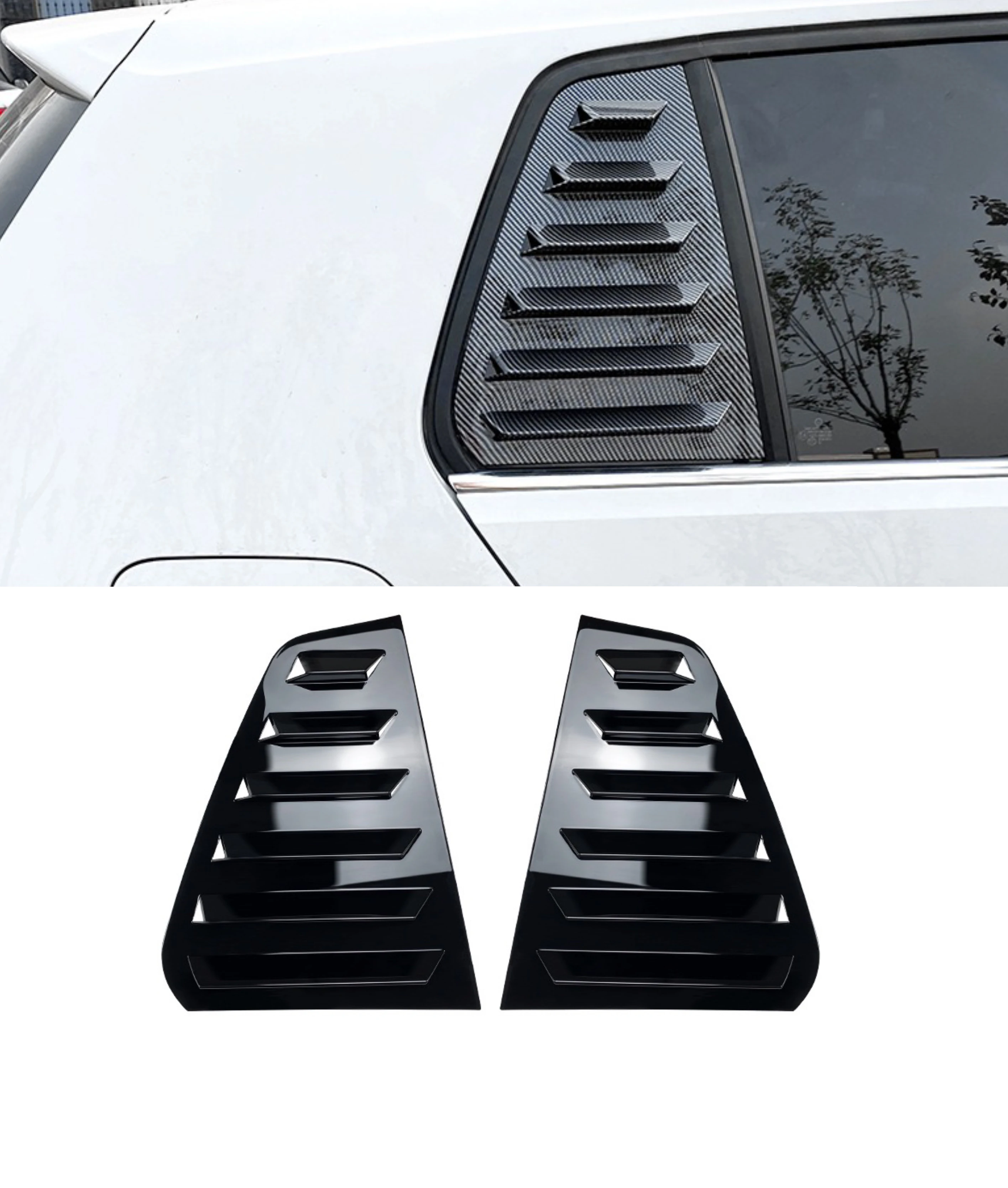 Car Rear Window Shutter Cover Trim Fit  for  Golf 7 R MK 7 7.5 2013-2020 Window Louver Side Vent Trim