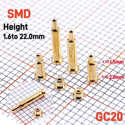 10 Pcs Spring Pogo Pin Connector Diameter 2.0 MM Height 1.6/1.8/2/2.5/3/3.5/4/5/6/7/8/ 9/10.0 12.0 14.0 16.0 18.0 20.5 22MM SMD