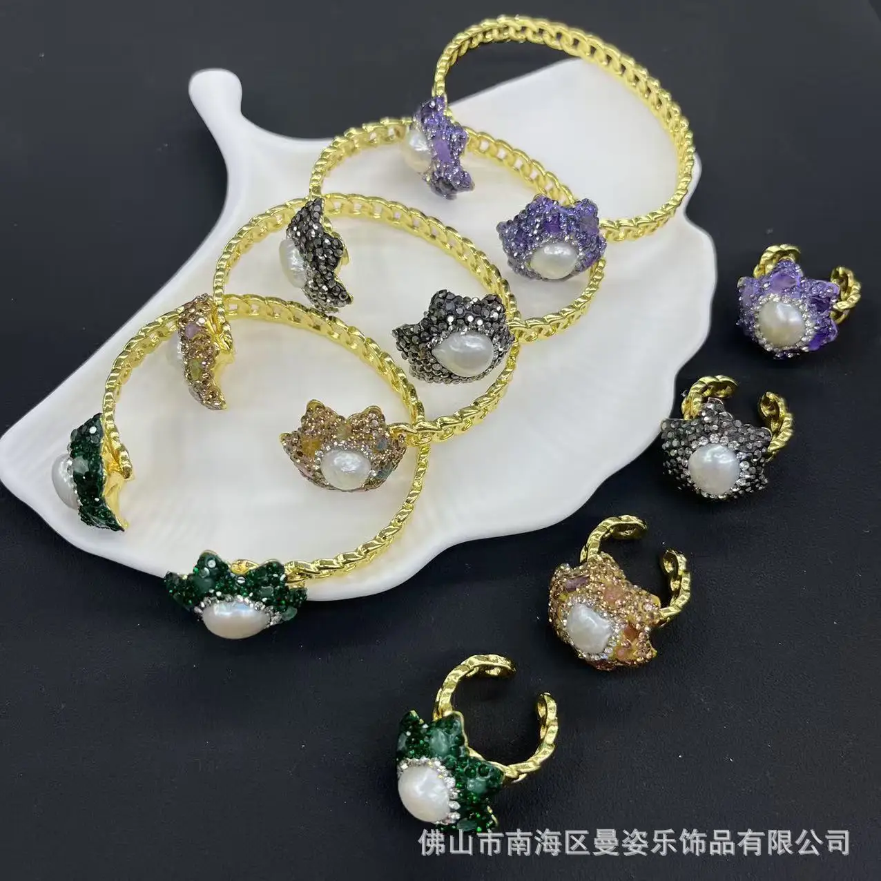 DIY accessories New Pearl Set French Niche Light Luxury Aesthetic Jewelry Natural Baroque Pearl Live Ring Bracelet