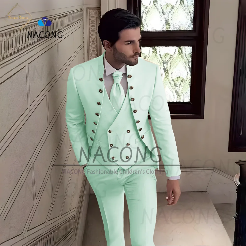 Costumes pour hommes pour hommes coupe ajustée formel marié Tuxedos Style élégant bal mâle Blazer Costume Homme