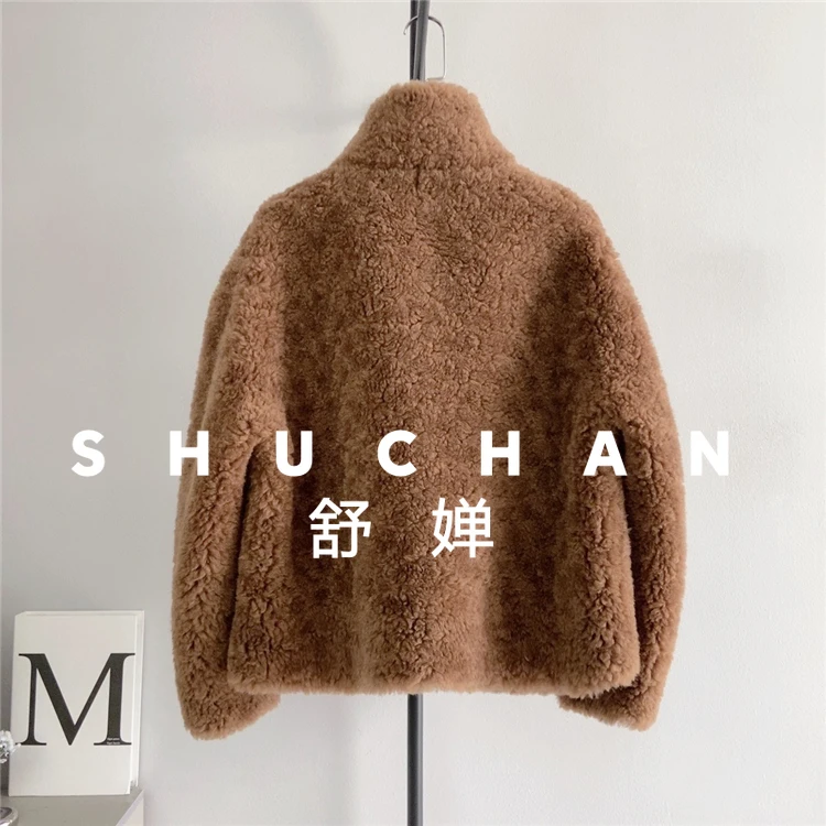 100 % Wollmantel für Damen, neu, warm, Schafschur, Stehkragen, Herbst und Winter, neu, Abrigos Mujer Invierno 2025 Nu de Pluma