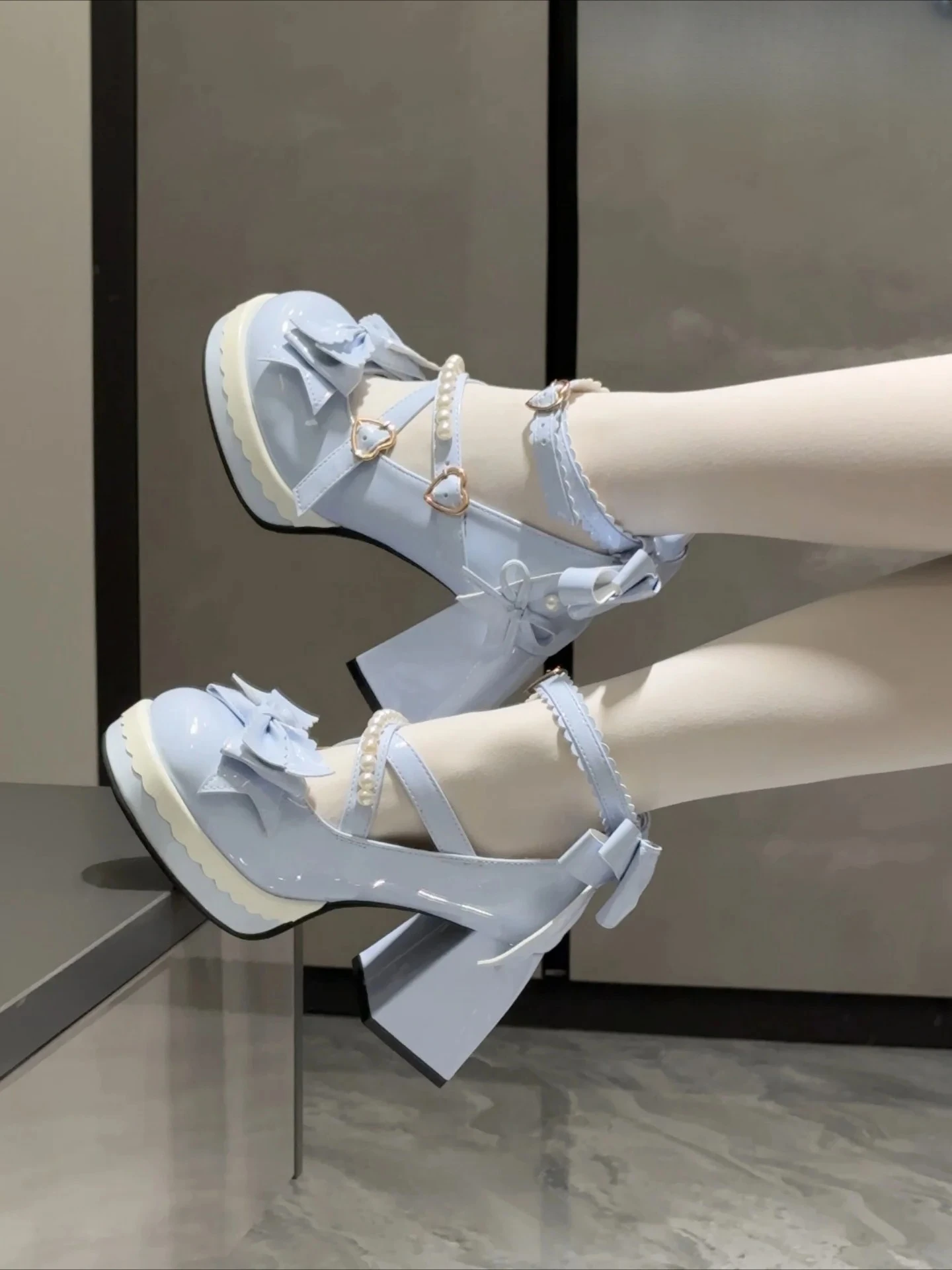 

Spring Autumn High Heels Pumps for Lady Japanese Style Versatile Student Cute Lolita Elegant Sweet Round Toe Women's Shoes