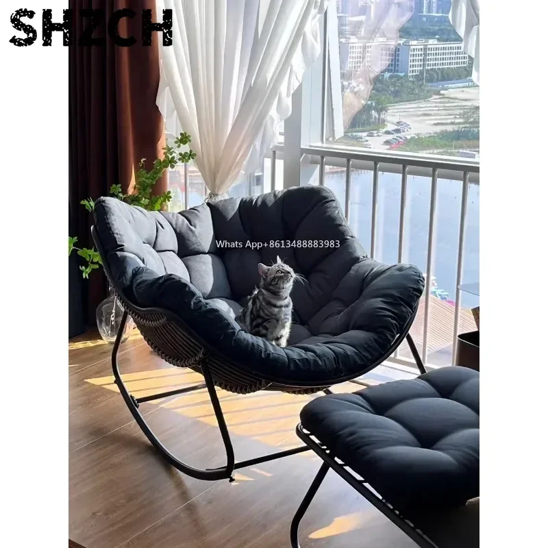 Outdoor Rocking Chair Adult Lazy Sofa Bird Nest Shaped Living Room Balcony Nap Small Apartment Rattan Woven Adul Rocking Chair