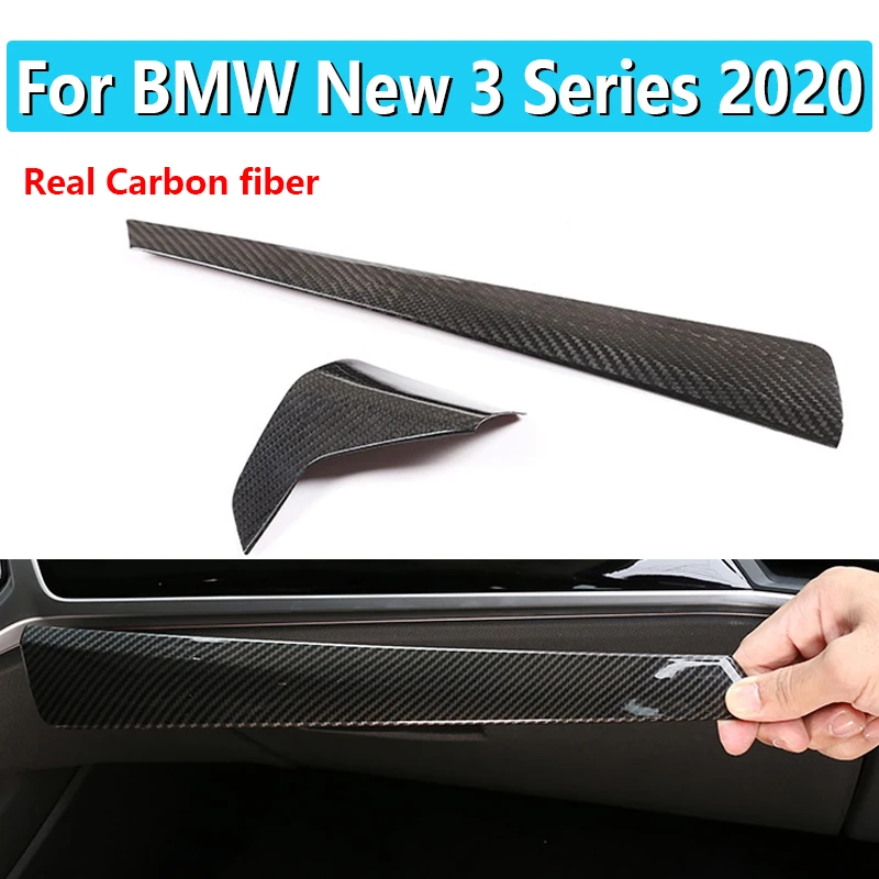 2 Pcs Real Carbon Fiber Central Control Dashboard Cover For BMW New 3 Series 2020