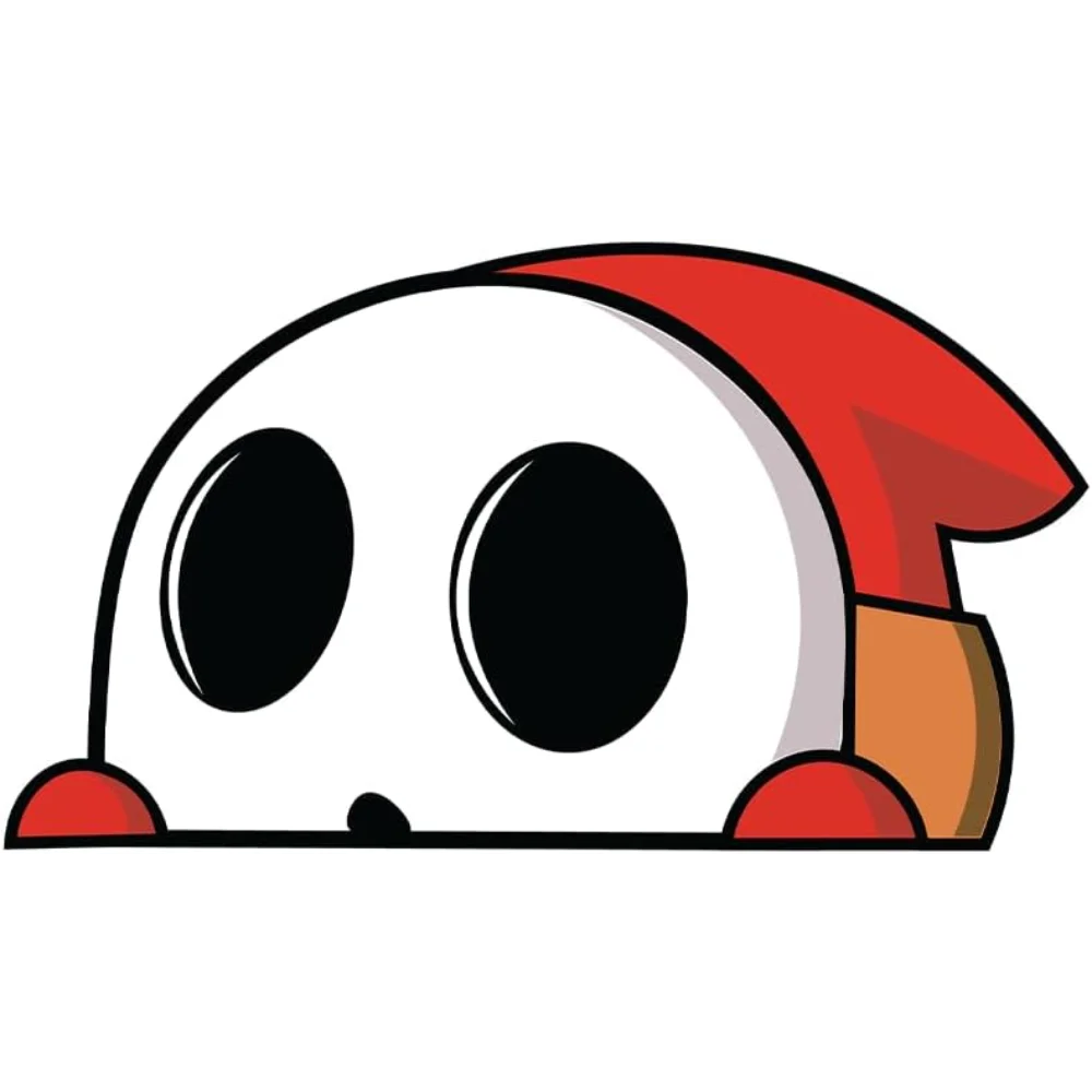 

Shy Guy Character Video Game Decal Stickers for Cars Laptop Skateboard Wall Decor UV Resistant
