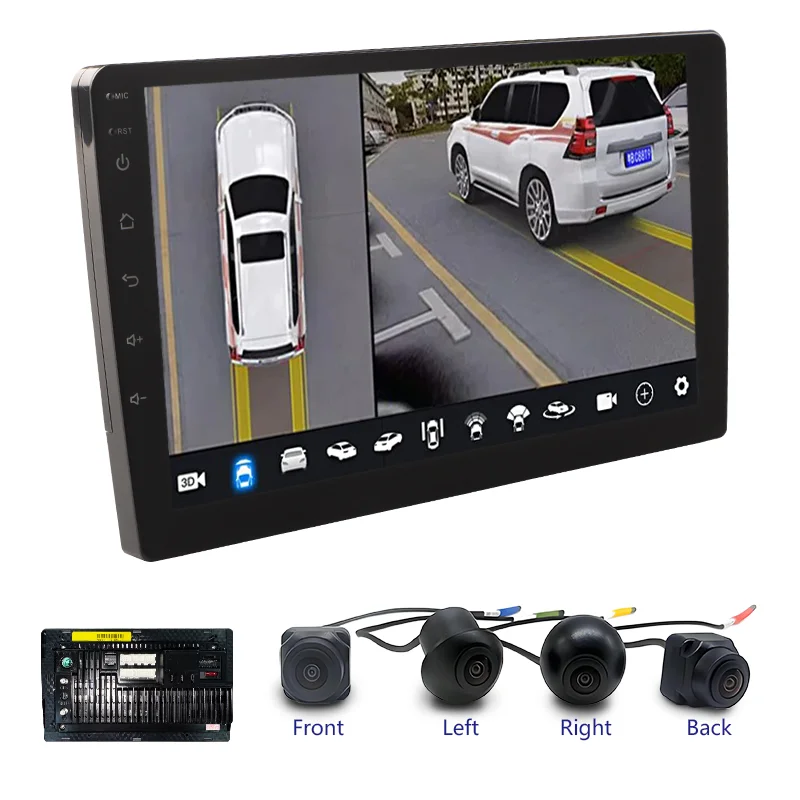 Wireless CarPlay Screen & Android Auto Head Unit-Touchscreen 9inch10” Double Din Car Stereo with panoramic camera for All Cars