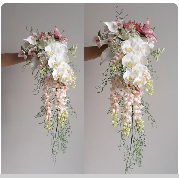 

Advanced waterfall artificial flowers holding flowers wedding bridal studio photography props artificial flowers couples get a b