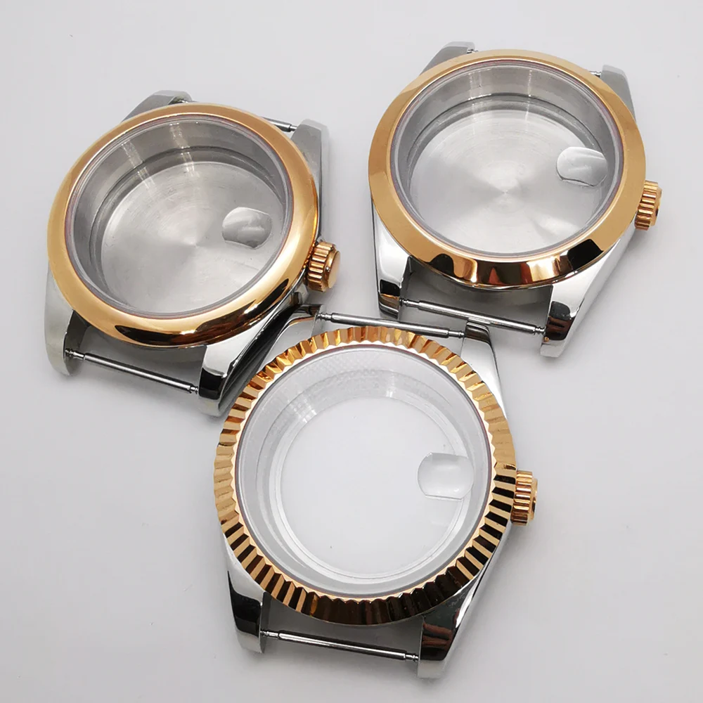 

36mm/39mm silver rosegold sapphire glass watch case fit NH35 NH36 ETA2824 2836 Miyota8215 Mingzhu DG2813 3804 movement