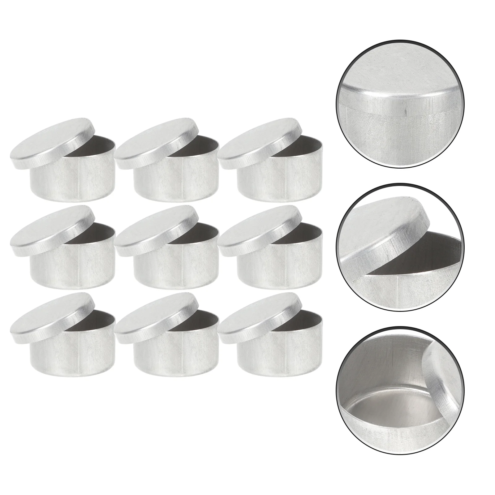 9 Pcs Round Can Soil Sampling Box Travel Food Containers with Lids Really Aluminum Holder Empty