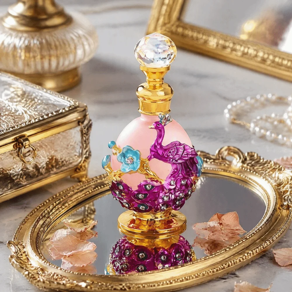 Gift 15ML/25ML Essential Oil Dropper Bottle Luxury 3D Peacock Empty Bottle Exquisite Refillable Dispenser Home Decor