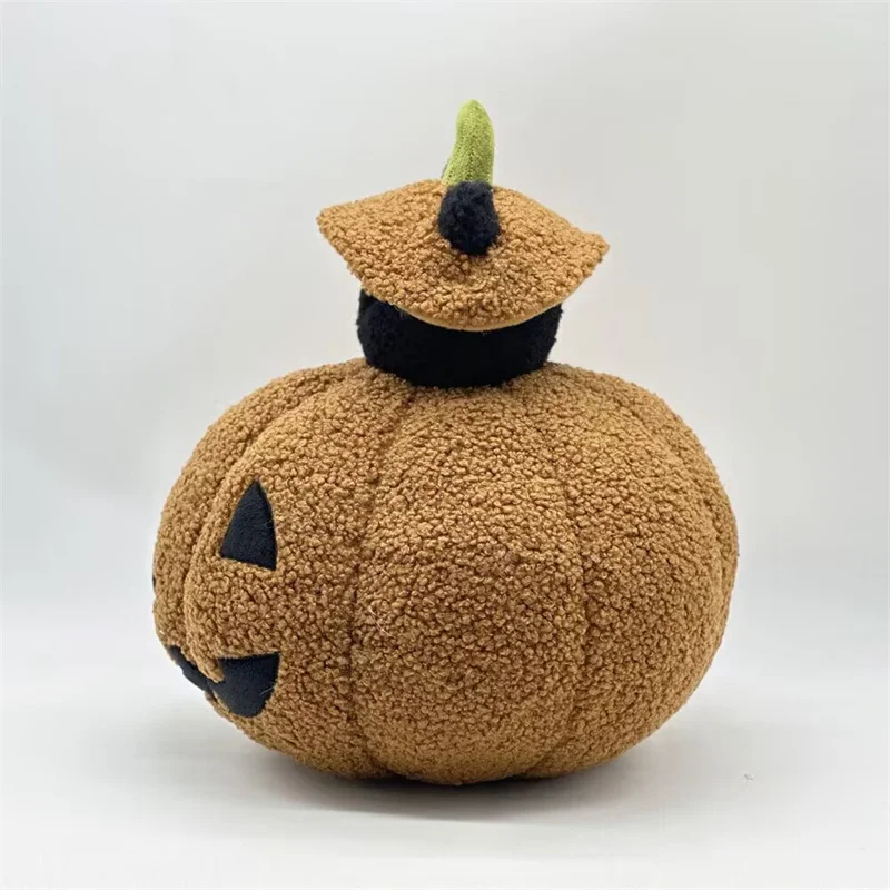 New Cool Stuffed All Saints' Day Ghost Pumpkin Plush Toy Soft Fluffy Pumpkin Doll Wearing Hat Funny Festival Decor Game Props