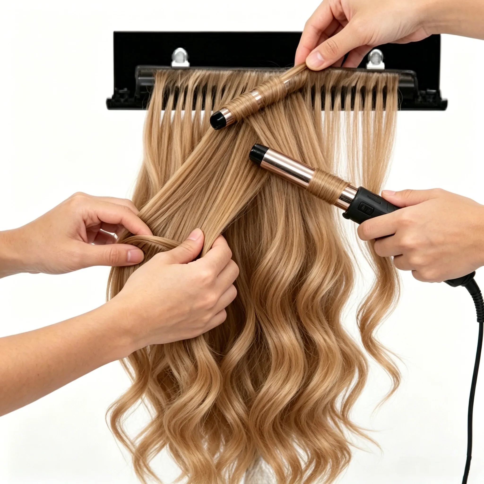 Hair Extension Mount with Suction Cups for Clip In Tape In Wefts Storage in Bathroom Salon or Home Styling Area
