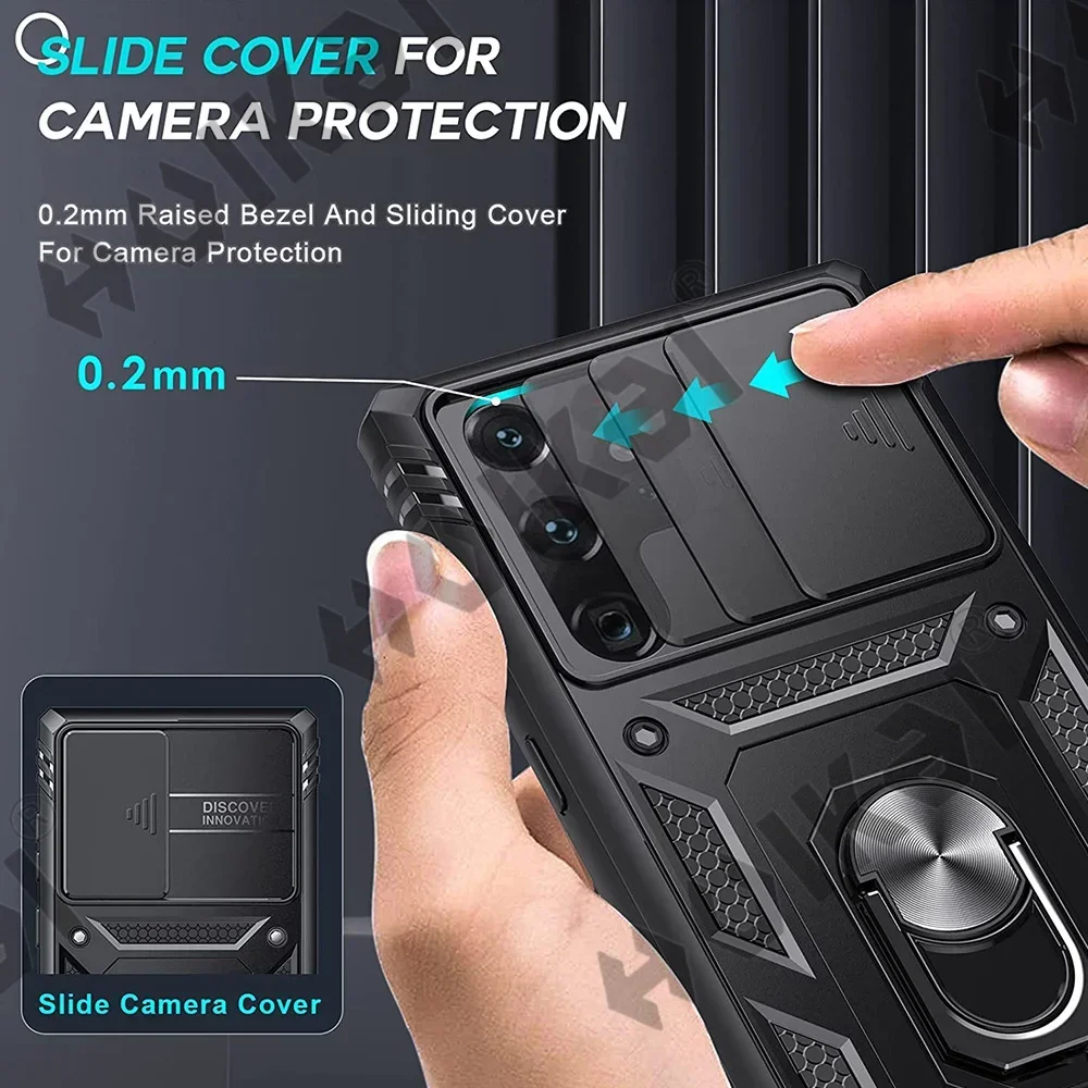 Case For Samsung S24 S23 Ultra S22 S21 S20 FE Note 20 Plus A54 A53 A33 A15 5G Heavy Duty with Camera 360 Degree Kickstand Cover