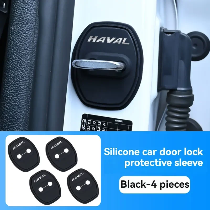 Car Door Silicone Protective Cover Door Lock Silent Anti-collision Shock-absorbing Buffer For Haval Car Accessories