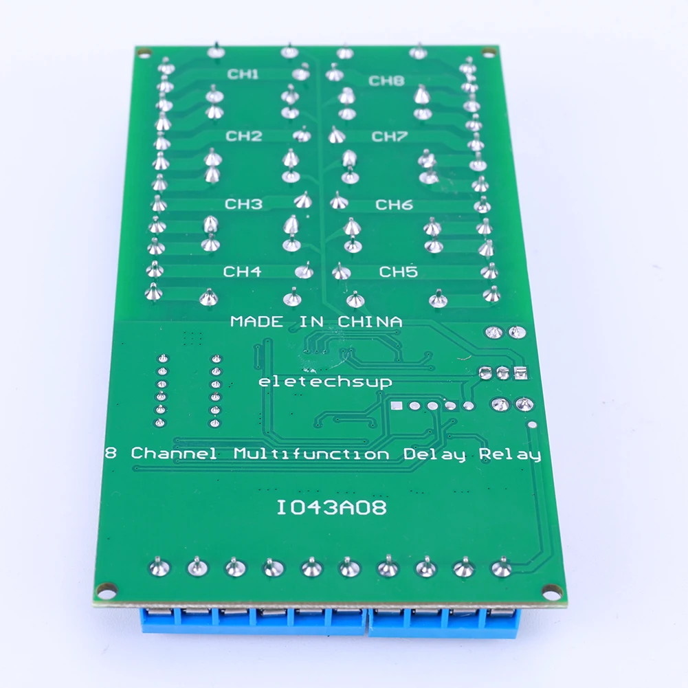 DC 12V 8 Channels Multifunction Timer Delay Relay Board Time Switch Timing Cycle Interlock Self-locking Momentary Bistable