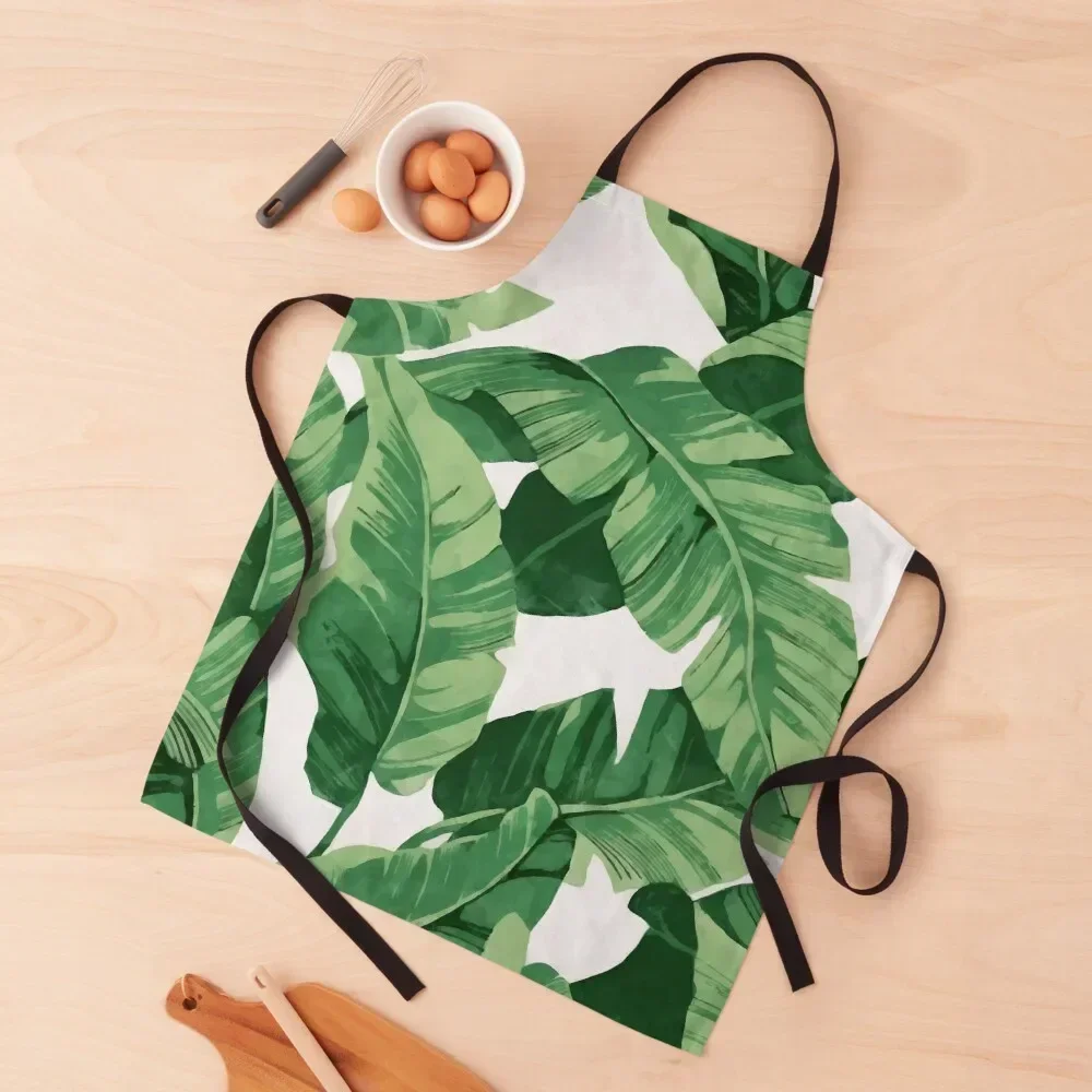 

Tropical banana leaves II Apron Home And Kitchen with pockets kitchen utensil Apron