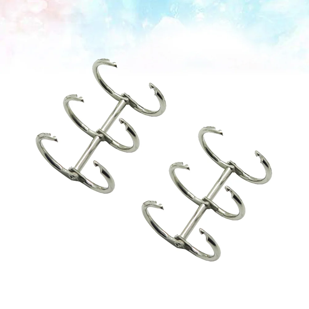 6 Pcs Office Loose Leaf Ring Loose-leaf Split Hinged Rings Binder Scrapbooking Metal 3-rings