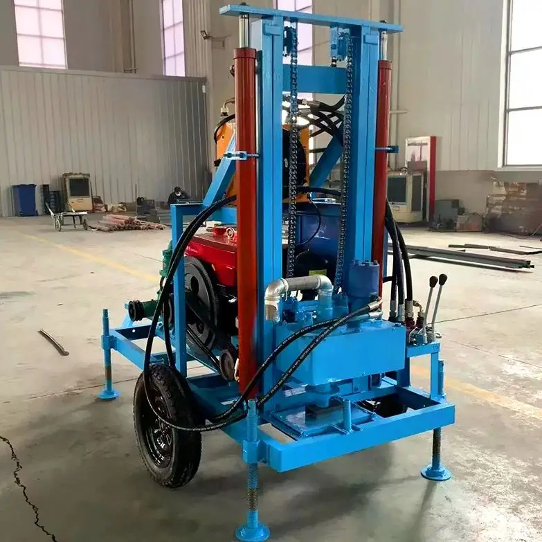 

Customized 100m 150m 180m Diesel Water Well Drilling Rig Hydraulic Borehole Machine 22HP-35HP Portable Wheel Crawler