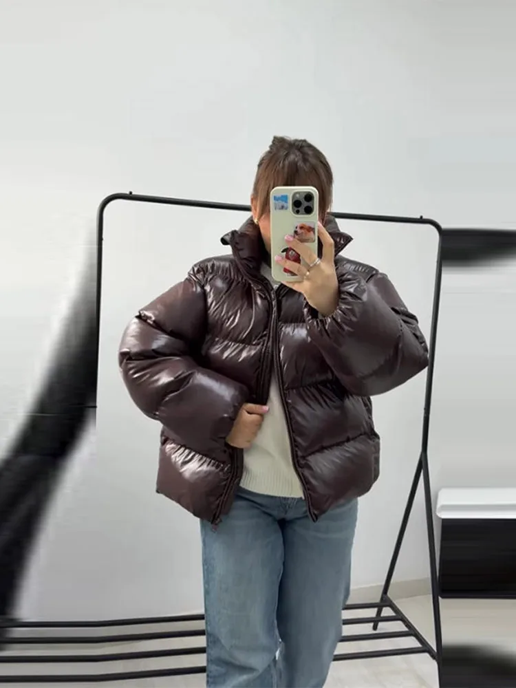 Casual Solid Loose Hoodie Coats Women Full Sleeve Warm Thicken Zippers Stand Collar Coat Female 2026 Winter All-match Lady Top