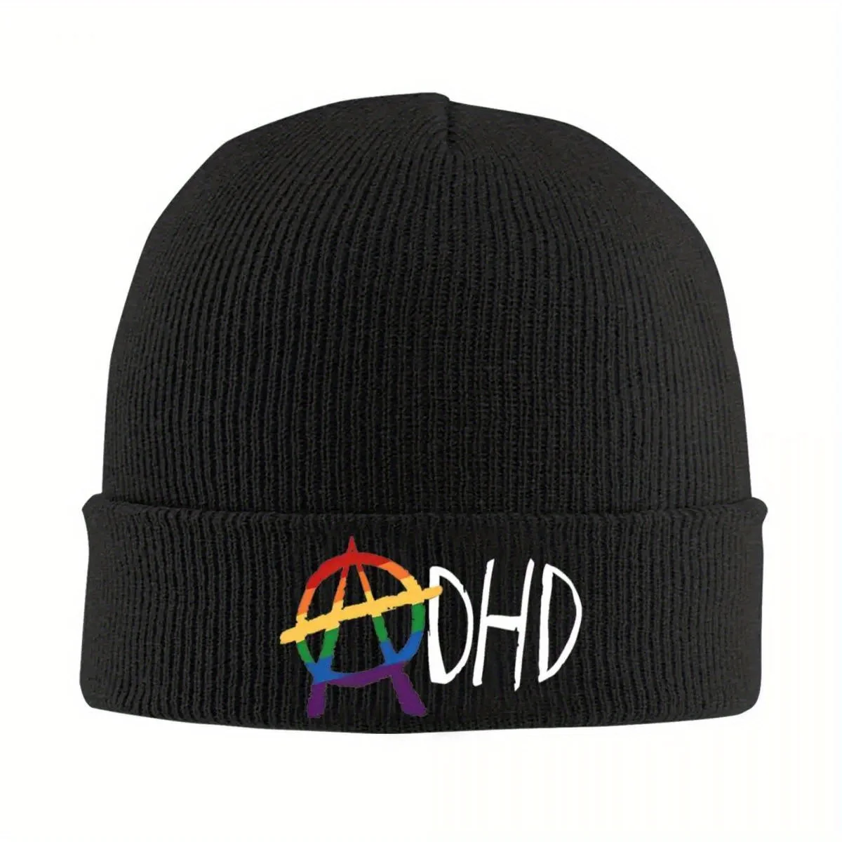 ADHD Bonnet Hats Rainbow Skullies Beanies Adult Unisex Funny Head Wrap Beanie Hats Autumn Winter Hippie Graphic Cap