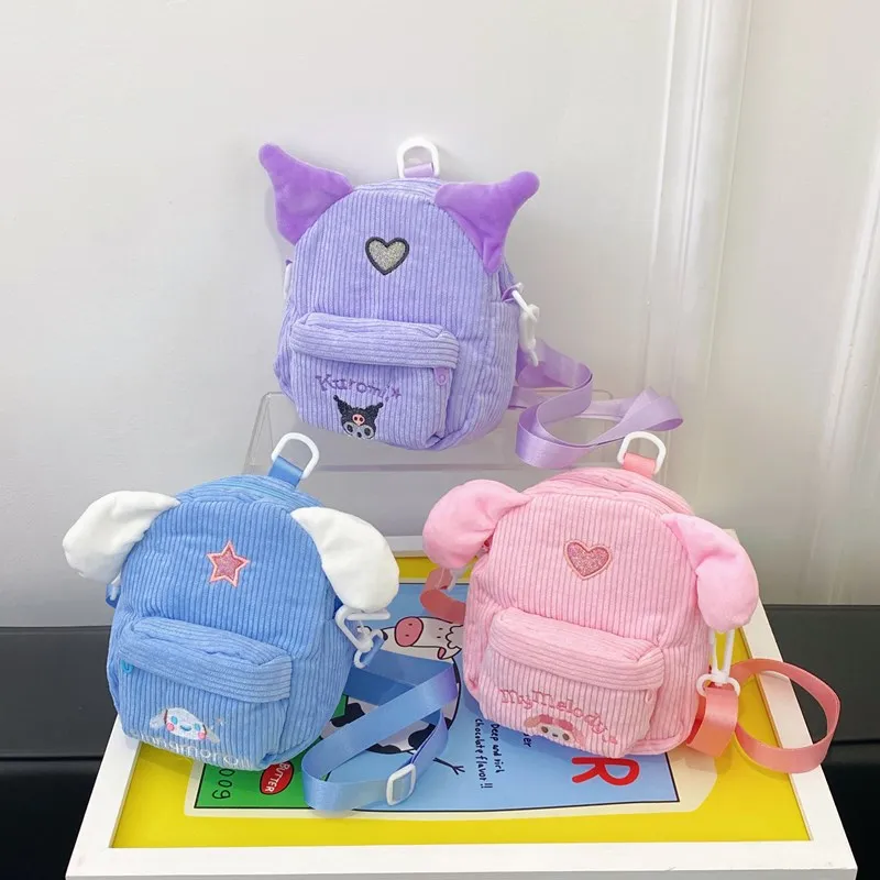 Sanrio Kuromi Cute Book Bag Meileti Plush Crossbody Bag Children'S Small Wallet Shopping Travel Fashion Versatile