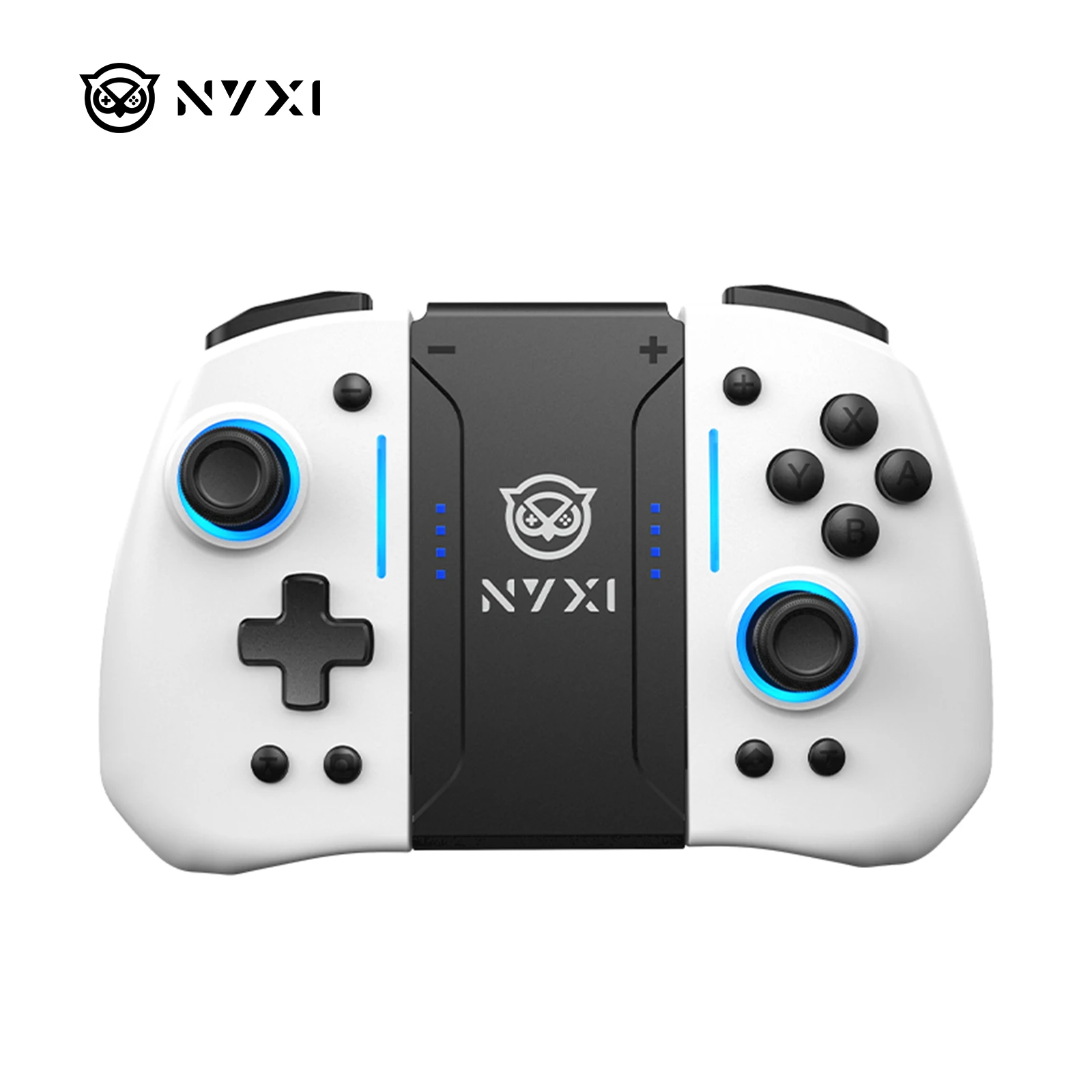 NYXI Hyperion Ergonomic Design Wireless Game Controller White Gamepad with RGB Lights for Nintendo Switch PC Controller