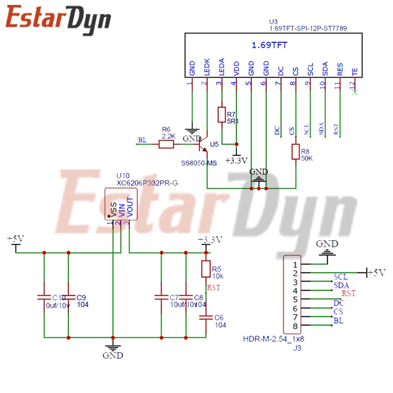 1.69 TFT LCD IPS modulo schermo Display a colori 1.69 \