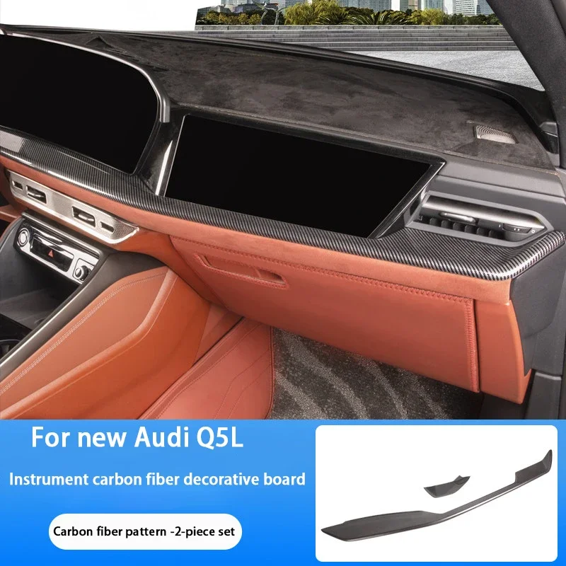 Carbon Fiber Interior Accessories For Audi Q5L GU q5 2026 Car Dashboard Central Gear Panel Armrest Cover Door Handle Trim Strip
