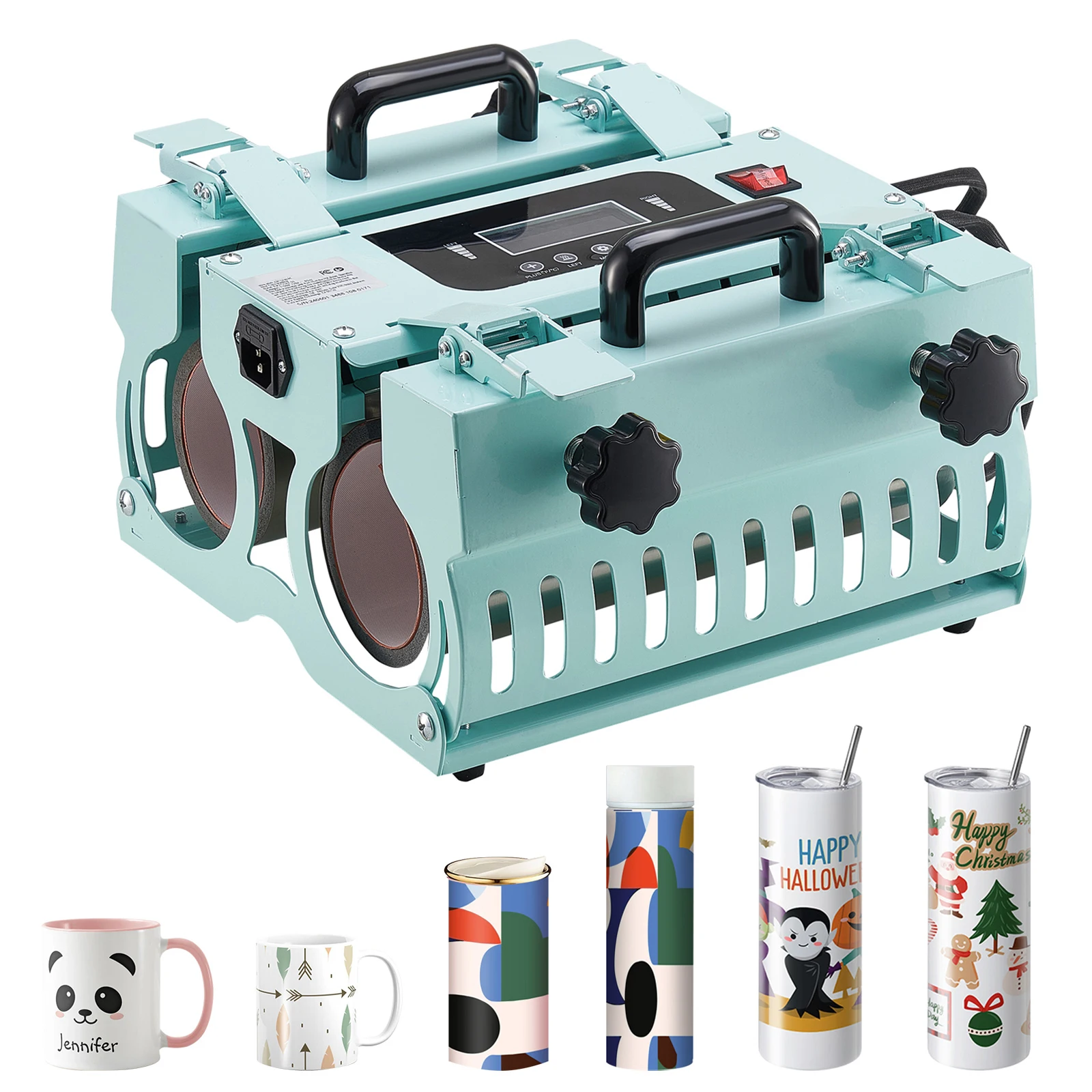 SucceBuy Tumbler Heat Press Machine 2 Station Heaters 11-30oz Mug Press Tumbler Press for Sublimation Tumblers Cups Mug