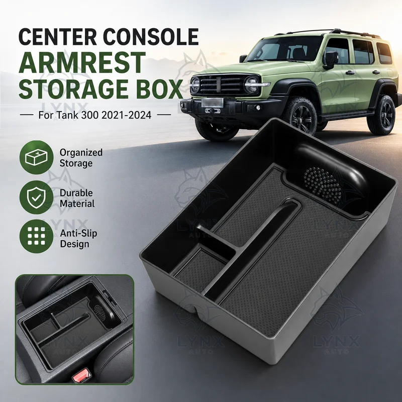 For Tank 300 Center Console Armrest Storage Box Car Organizer Accessories Compatible with 2021-2024 Models Upgrade
