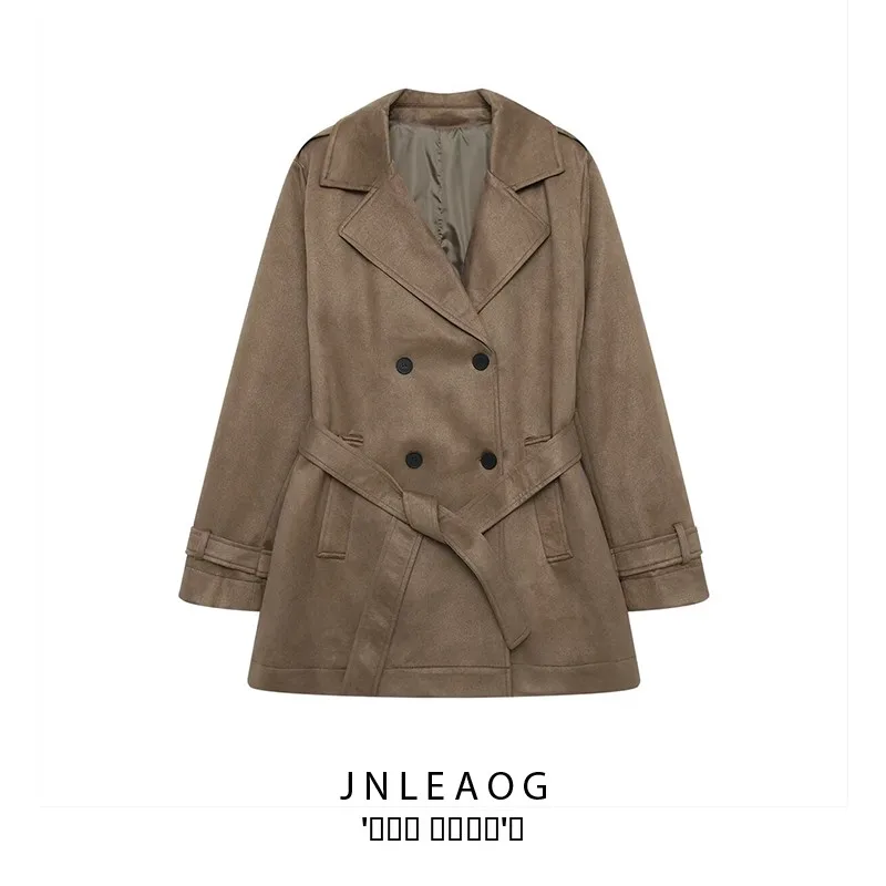 

JNLEAOG, осеннее новое поступление, женская модная уникальная привлекательная высококачественная ветровка 30279, длинный костюм-свеч для поездок на работу...