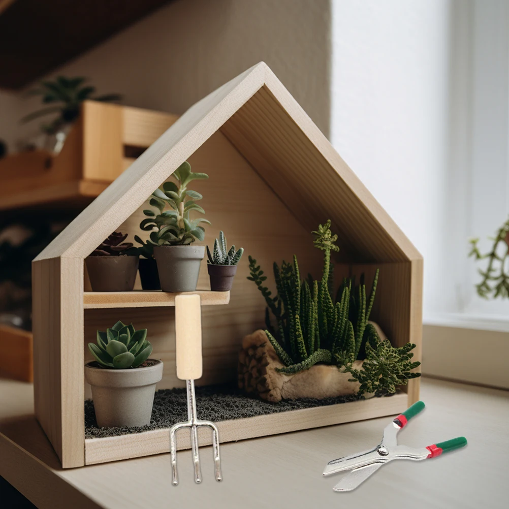 

Simulation Gardening Tool Set Miniature Accessories Tools Outdoor Model Plastic Small Watering Cans Farm