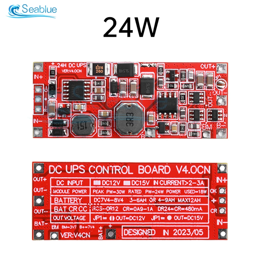 12V/15V 24W 1A 18W 0.5A UPS Power Supply Module Uninterruptible Power Control Board 2S V4.0CN Charging Step Up Protection Module