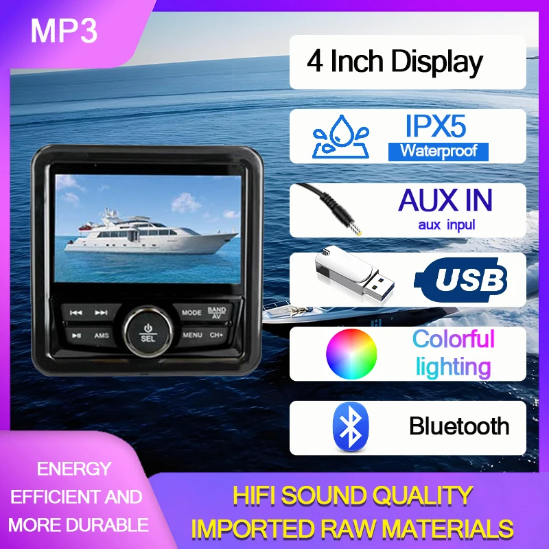 MP5 Bluetooth player for car MP3 waterproof Bluetooth player for ship, high quality bathroom playerFactory direct in stock suffi