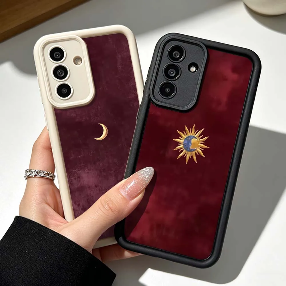 Fashionable Sun Moon Pattern For Samsung Galaxy A71 A57 A56 A55 A54 A53 A52s A51 A40 A17 A16 A06 Eye Ladder Phone Case Cover