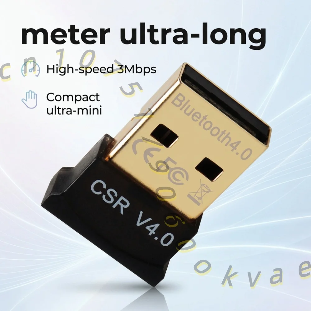 CSR 4.0 USB Bluetooth Adapter Dongle for PC Laptop Audio Transmitter Receiver Wireless 20M Long Range Plug and Play